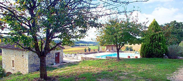The view across the pool